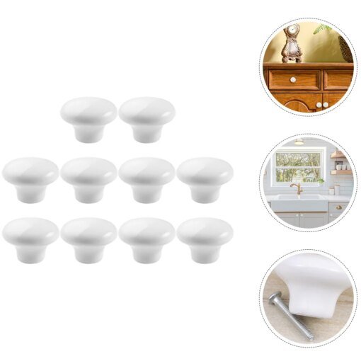 Buy 10Pcs Ceramic Cabinet Knobs Single Hole Pull Handle for Drawer Cupboard Dresser online shopping cheap