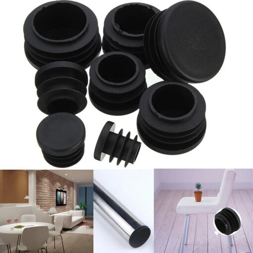 Buy 10x Black Plastic Blanking End Caps Cap Insert Plugs Bung For Round Pipe Tube online shopping cheap