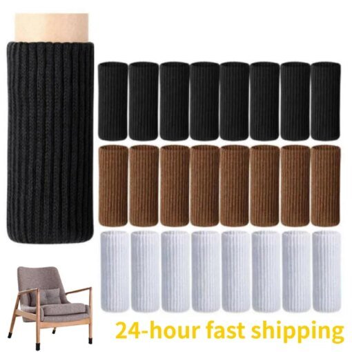 Buy 12Pcs Knitted Chair Leg Socks Thicken Furniture Pad Leg Floor Protector Non Slip Anti-Noise Table Feet Covers for Hardwood Floor online shopping cheap