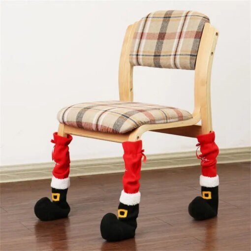 Buy 1/4/8pcs/lot Christmas Furniture Leg Cover Floor Protectors Xmas Feet Sleeve Decor Santa Table Leg Chair Foot Covers online shopping cheap