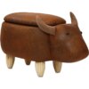 Buy 15-In. Seat Height Brown Cow Animal Shape Storage Ottoman online shopping cheap