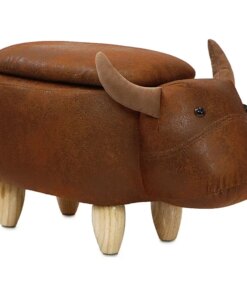 15-In. Seat Height Brown Cow Animal Shape Storage Ottoman