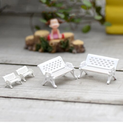 Buy 1/5pcs Mini Garden Ornament Miniature Park Seat Bench Craft Fairy Dollhouse Decor Micro Home Landscape Ecology Accessories online shopping cheap
