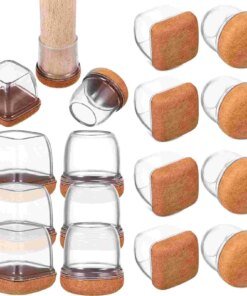 16 Pcs Clear Chair Anti-skid Furniture Sliders Hardwood Floors Pads Non-slip Round Leg Protectors Tpe Stool Caps Cover