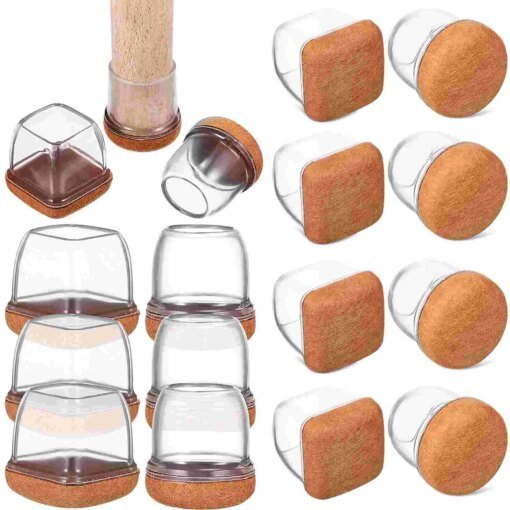 Buy 16 Pcs Clear Chair Anti-skid Furniture Sliders Hardwood Floors Pads Non-slip Round Leg Protectors Tpe Stool Caps Cover online shopping cheap