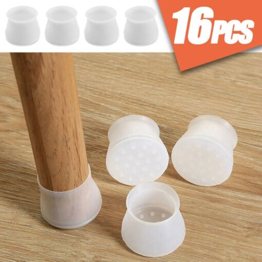 Buy 16pcs Transparent Silicone Chair Leg Furniture Legs Caps Feet Pads Furniture Table Covers Floor Protector Glides Feet Cap online shopping cheap