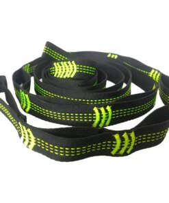 1pc Hammock Straps Special Reinforced Polyester Straps 10 Ring High Load-Bearing Barbed Black Outdoor Hammock Straps Accessories