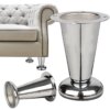 Buy 1pcs 4'' Metal Chrome Taper Furniture Sofa Leg Modern Wardrobe Replacement Feet online shopping cheap