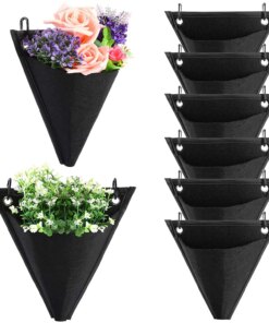 1pcs Plants Hanging Bag with Hook Garden Plant Bag Wall Mount Pocket Planter Bag Flower Bag Pot Non-woven Cloth Flower Stand