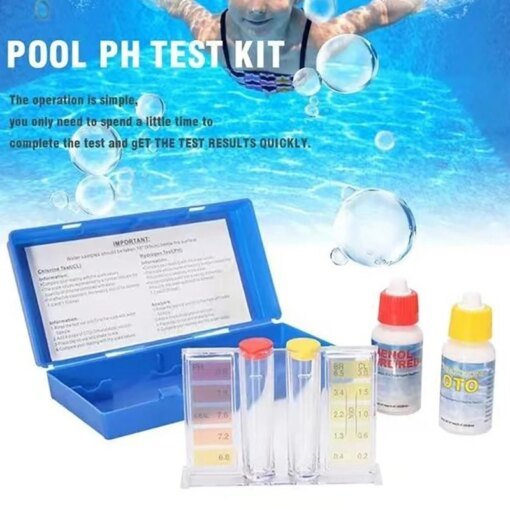 Buy 2 In 1 Swimming Pool Special Test Kit Accessories PH Chlorine Inspection Liquid Water Quality Component Test Box online shopping cheap