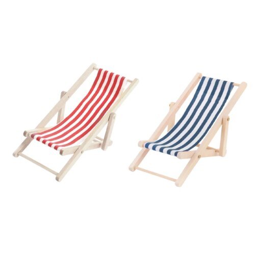 Buy 2 Pcs Decorate Deck Chair Model Child Foldable Chairs Outdoor Recliner Cloth Dollhouse online shopping cheap