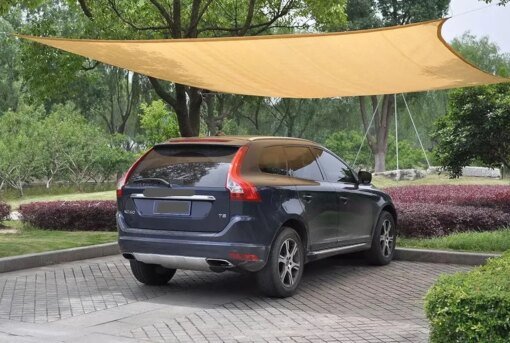 Buy 20 ft x 20 ft Sun Shade Sail UV Block Fabric Shade Sail in Color Sand online shopping cheap