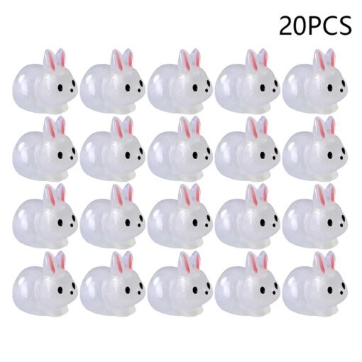 Buy 20PCS Luminous Rabbit Micro Ornaments Miniature Animal Potted Decoration Decoration Home Hare Micro World Accessories online shopping cheap