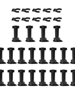 20Pcs Furniture Feet Adjustable Cupboard Foot Leg Unit Cabinet Legs With Kick Board Clips For Kitchen Bathroom Cabinet