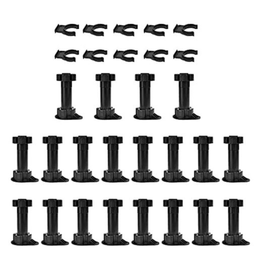 Buy 20Pcs Furniture Feet Adjustable Cupboard Foot Leg Unit Cabinet Legs With Kick Board Clips For Kitchen Bathroom Cabinet online shopping cheap