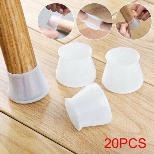 Buy 20Pcs Silicone Furniture Chair Legs Floor Protection Chair Cover Round Anti-slip Anti-noiseTable Feet Pad online shopping cheap