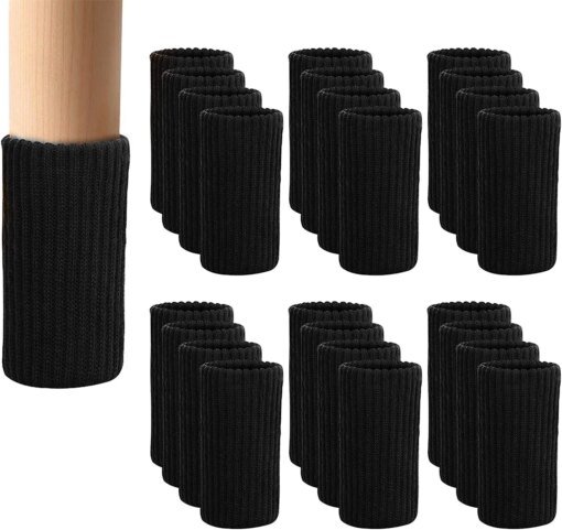 Buy 24 Pcs Black Premium Chair Leg Socks Protectors Fits Most Leg Shapes High Elastic Bar Stool Leg Covers online shopping cheap