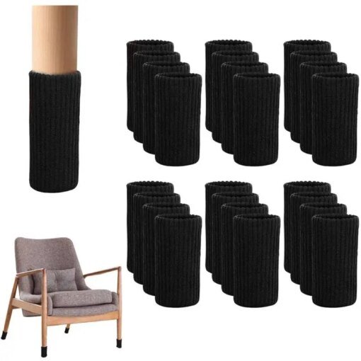 Buy 24pcs Furniture Leg Sock High Elastic Thick Chair Leg Socks Avoid Scratches Table Feet Covers Reduce Knitted Chair Socks Noise online shopping cheap