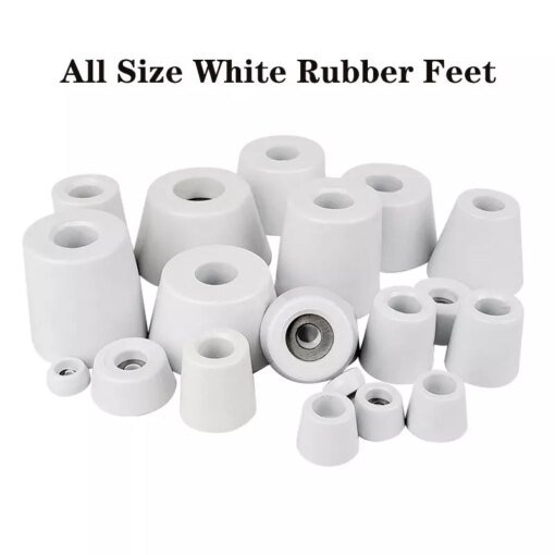 Buy 2/4pcs White Cone Rubber Feet Furniture Legs Feet Chair Floor Protector Cushion Non-slip Increase Damping Circular Bumper Pad online shopping cheap
