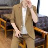 Buy 5351-R- new tide brand men's short-sleeved suit online shopping cheap