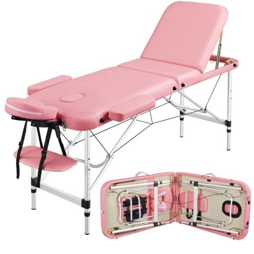 Buy 3-Fold Portable Aluminum Massage Table for Spa Treatments & Tattoos