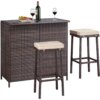 Buy 3-Piece Outdoor Rattan Wicker Bar Set