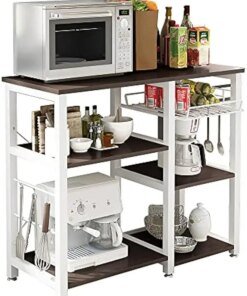 3-Tier Kitchen Baker’s Rack Utility Microwave Oven Stand Storage Cart Workstation Shelf, W5s-B