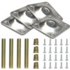 Buy 4 Set Metal Leg Fixing Mounting Plates Feet Angled Level Brackets with Dowel Screws Table Sofa Chairs Pads Furniture Hardware online shopping cheap