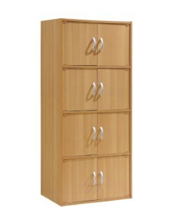 4-Shelf, 8-Door Multipurpose Cabinet, Multiple Colors