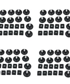 40 Sets 45mm Base Dia Adjustable Leveling Foot 25mmx25mm Square Tube Insert Kit