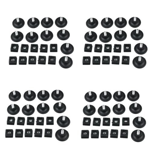 Buy 40 Sets 45mm Base Dia Adjustable Leveling Foot 25mmx25mm Square Tube Insert Kit online shopping cheap