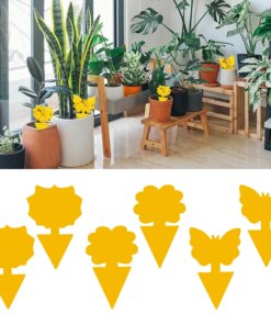 40PCS Glue Bug Catcher Aphids Insect Paper Sticky Yellow Sticky Fly Trap Paper Fruit Flies Insect Aphids Glue Catcher Bug
