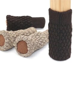 4PCS Knitted Chair Leg Socks Furniture Table Feet Leg Floor Protectors Covers Floor Protection Pads for Circumference 10-25cm