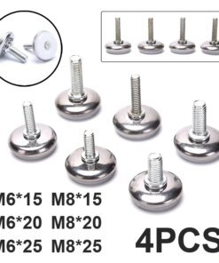 4Pcs Adjustable Steel Furniture Legs Anti-slip Base Table Cabinet Leg Pad Feet Leveler M6 M8 Screw Metal Furniture Foot Level