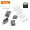 Buy 4Pcs Chair Legs Covers Oval Furniture Leg Pads Socks Black Transparency Non-Slip Table Feet Caps Floor Protection Mats Accessory online shopping cheap