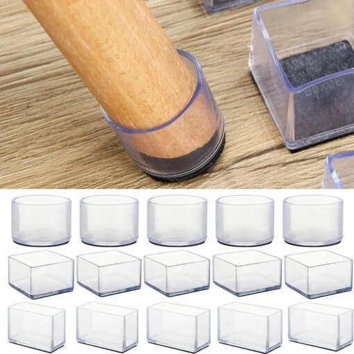 Buy 4Pcs Rubber Square Rectangle Floor Protector Pads Chair Leg Caps Table Foot Dust Cover Socks Pipe Plugs Furniture Leveling Feet online shopping cheap