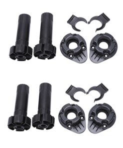 4X Plastic Adjustable Height Kitchen Cupboard Plinth Foot Leg Black