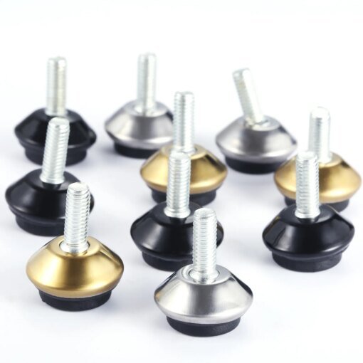 Buy 4pcs Furniture Levelers Feet Adjustable Metal Leg M6*15mm Thread Screw Black/Silver/Gold for Cabinet Table Chair Machine Base online shopping cheap