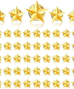 50 Pieces Star Badge Lapel Pin 4th of July Memorial Day Veterans Day Party Silve