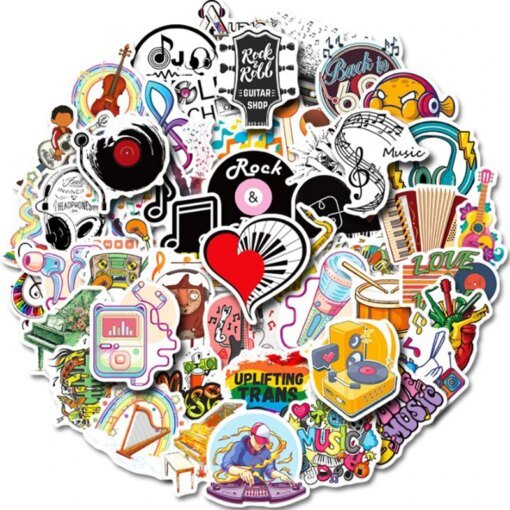 Buy 50PCS Kawaii Rock Stickers Music Retro Band For Suitcase DIY Guitar Motorcycle Laptop Luggage Skateboard Decals Sticker online shopping cheap