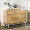 Buy 6 - Drawer Groove Handle Solid Wood Dresser – Natural Pine online shopping cheap