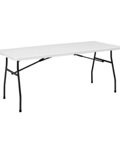 6 Foot Premium Fold-in-Half Table, White Granite