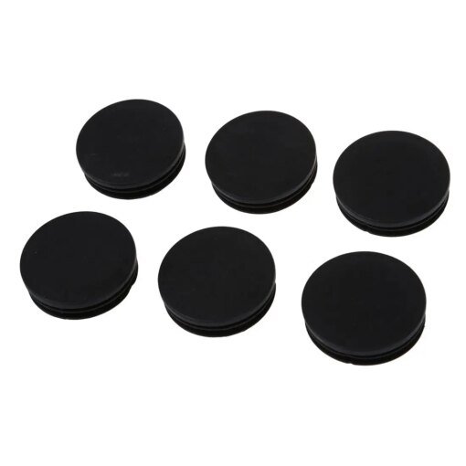 Buy 6 x Black Plastic 50mm Dia Round Tubing Tube Insert Caps Covers online shopping cheap