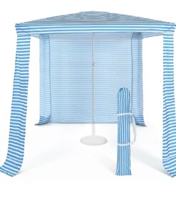 6.6′ x 6.6′ Foldable Beach Cabana Easy-Setup Beach Canopy W/ Carry Bag