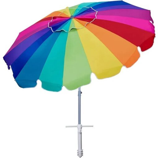 Buy 7.5ft Heavy Duty HIGH Wind Beach Umbrella with sand anchor & Tilt Sun Shelter