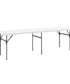 8 Foot Folding Resin Table, White Granite, Gate Leg Table, Sofa Side Table, Place Items, Simple and Generous, Save Space