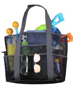8 Pockets Travel Handbag Toys Summer Large Beach Bag For Towels Mesh Durable Organizer Waterproof Underwear Swimming Storage Bag