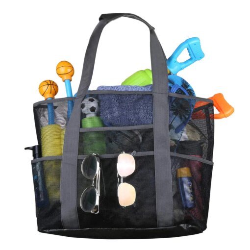 Buy 8 Pockets Travel Handbag Toys Summer Large Beach Bag For Towels Mesh Durable Organizer Waterproof Underwear Swimming Storage Bag online shopping cheap