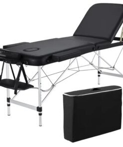 84″ 3-Section Portable Massage Table for Spa Treatments, Black table de massage esthetique