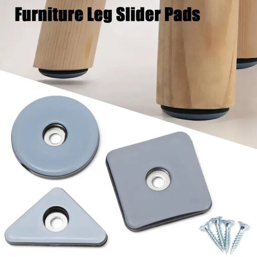 Buy 8Pcs Round Square Thicker Furniture Pads Protects For Floor Surface Anti Skid Scratch Tabs Leg Anti-Slip Pads With Screws Slider online shopping cheap